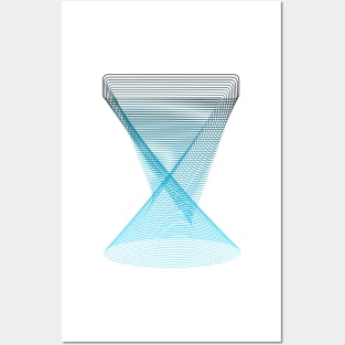 Spiral graphic in black and blue Posters and Art